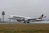 Singapore Airlines A350 takes off for Houston from Manchester Airport low res