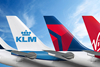 Air France, KLM, Virgin Atlantic and Delta Air Lines tailfins