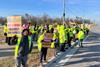 DHL workers on strike at CVG. Photo: International Brotherhood of Teamsters 8/12/2023