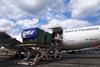 Unloading of engine parts Boeing 747-8F