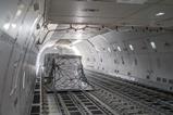 Cargo loaded onto a freighter aircraft