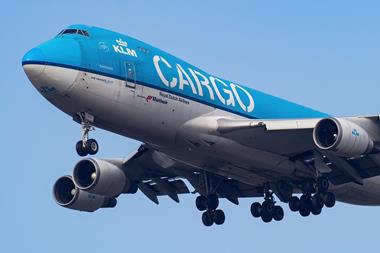 KLM B747 freighter Schiphol,,Amsterdam,,The,Netherlands,,18-02-2018:,Cargo,Flight,From,Klm,Approaching