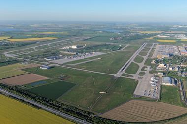 Leipzig Halle Airport aerial view 2018