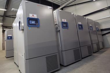 Ultra-low temperature freezer farm units at Mach II's Netherlands facility. Photo: Business Wire 5/12/2023