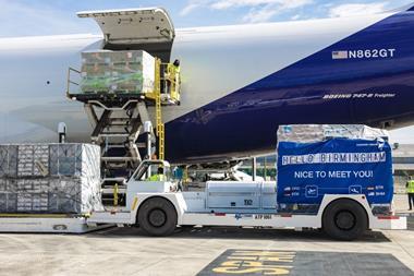 Kuehne+Nagel flight arrives at Birmingham-Shuttlesworth Photo K+N