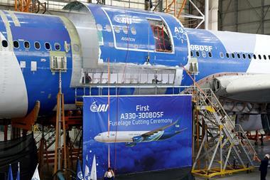 A330-300 freighter conversion door cutting