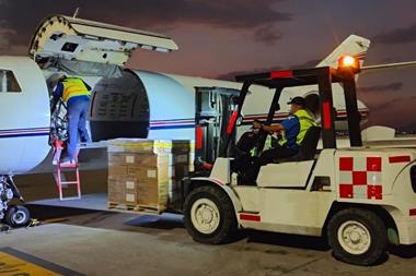 Falcon 20 being loaded with hops