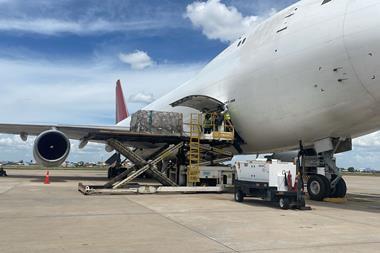 Boeing 747 being loaded in Bangkok