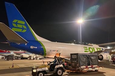 SolitAir Boeing 737 freighter at Hong Kong International