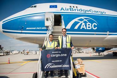 Jonathan Celetaria (Sales Director, Europe, AirBridgeCargo Airlines), Moritz Claussen (Founder and Managing Director, cargo.one)