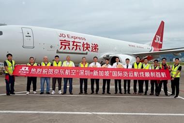 First JD Airlines flight between Shenzhen and Singapore