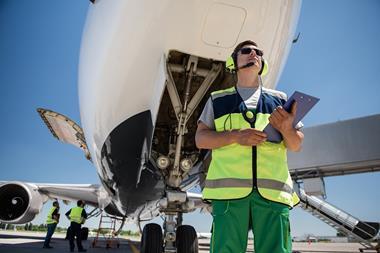 Young worker at airport
