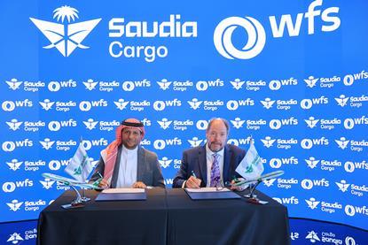Loay Mashabi, CEO and MD, Saudia Cargo (left) and John Batten, chief executive, Gateway Services, EMEAA, WFS