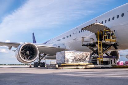 Belly cargo being loaded