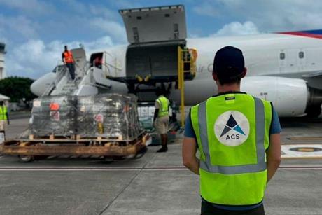 Loading relief goods in Antigua for Montego Bay post Hurricane Melissa