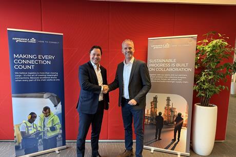 GertJan Roelands, senior vice president, commercial, Air France KLM Martinair Cargo (left) and Henk Venema, executive vice president, global airfreight, DHL Global Forwarding