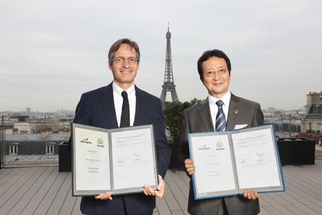 Stéphane Baudry (L), Walden Group and Hiroki Harada, Yusen Logistics Group