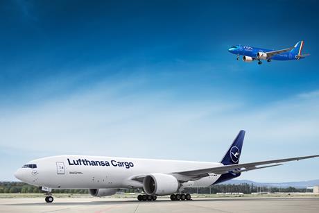Lufthansa Cargo freighter and ITA Airways aircraft