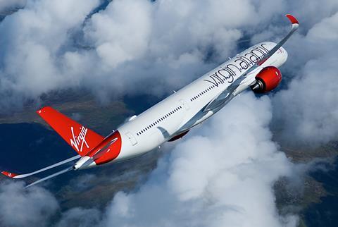 Virgin Atlantic A350 in flight