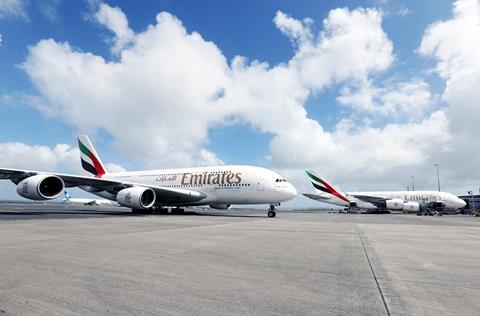 Emirates A380s, July 2016