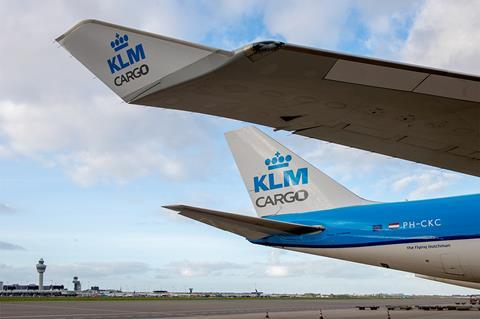 KLM 747 400ERF Sep2019 AMS Staart wingtip CKC freighter