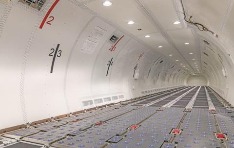 Interior of a converted B757-200PCF Photo Precision