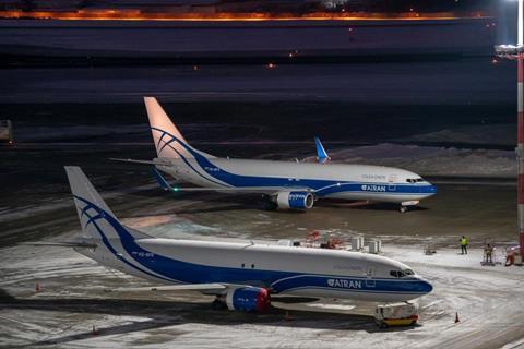 Atran B737-800BCF behind a B737-400BCF