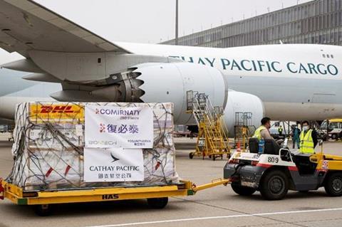 Cathay Cargo carries vaccines