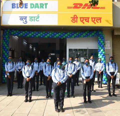 The Sixteen Women Team begin operations at Blue Dart’s first All Women Run Service Centre inaugurated today at Kharghar in Navi Mumbai. e1615292114443