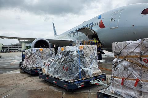 Haiti aid Source American Airlines Cargo