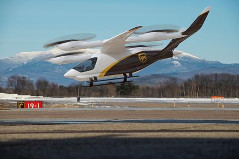 Artisit's impression UPS electric aircraft