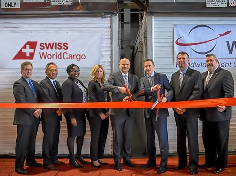 Pictured from left to right: Jo Palermo, General Manager Blg 66 JFK, Rinzing Wangyal, VP of Business Planning, WFS, Tameika Thomas, Special Products Manager, WFS, Kathy Roberts, Director Quality and Training, WFS, Michael Simpson, EVP Americas, WFS, ...