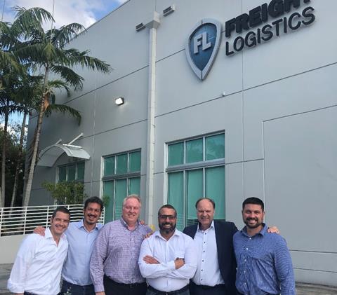 Rhenus acquires Miami-based Freight Logistics Group Photo: (f.l.t.r.) Nuno Gonçalves, Controller at Freight Logistics, Christian Luque, Director of Business Development at Freight Logistics, Christian Ryser, COO Freight Logistics, Gabriel de Godoy, C...