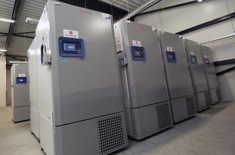 Ultra-low temperature freezer farm units at Mach II's Netherlands facility. Photo: Business Wire 5/12/2023