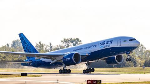 Image sent by pr firm Medienbüro am Reichstag on 11/12/2023. Requested us to use Silk Way West Airlines as source