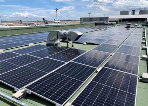 dnata solar energy on roof at Changi Airport Photo Changi Airport