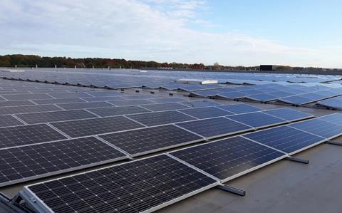 CEVA Logistics facility with solar panels