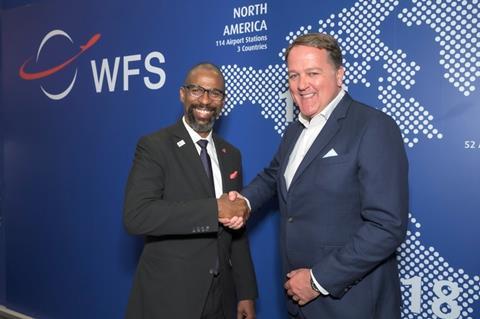 Elliott Paige, Director, Air Services Development at Hartsfield-Jackson Atlanta International Airport, with Craig Smyth, Group CEO WFS.