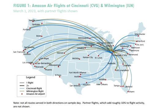 Amazon Air flights at CVG and Wilmington