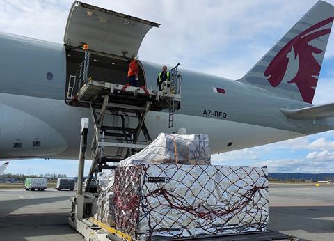 salmon shipment Photo Qatar Airways Cargo