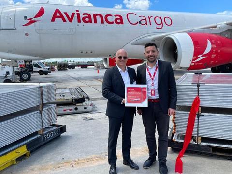 Thomas Sonntag, Jettainer, and Juan Cruz Correa, Avianca Cargo Source Jettainer