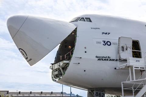 Nose loading B747-8F Photo: K+N