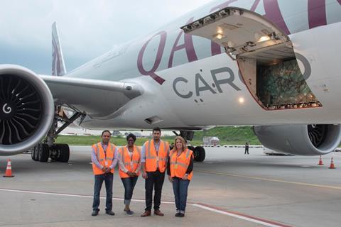 The EFL team and B777F freighter