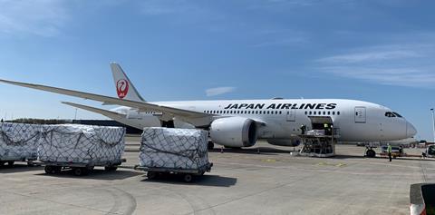 Japan Airlines cargo loading. Source JRPR
