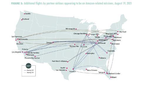 Amazon Air partner flights August 2021 source Chaddick Institute for Metropolitan DevelopmentDePaul