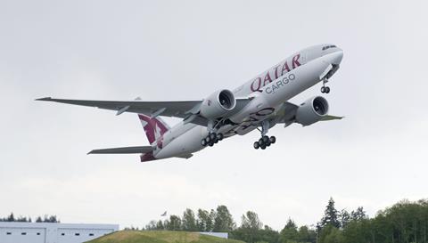 Qatar 777F (QTR #865-WF111) Take off, Taxi and LandingK64938-03