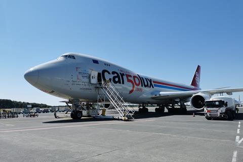 Cargolux SAF fuelling at Luxembourg Airport Photo Cargolux