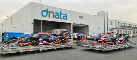 dnata facility racing cars cargo