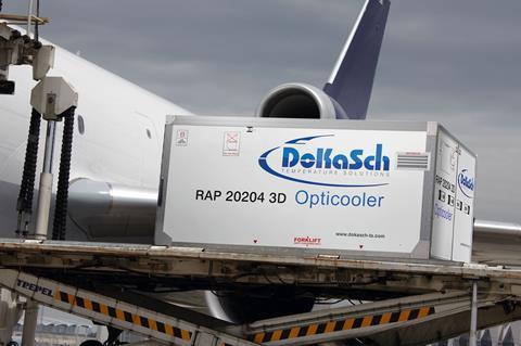 DoKaSch-TS press picture of Opticooler container on airport apron - hires