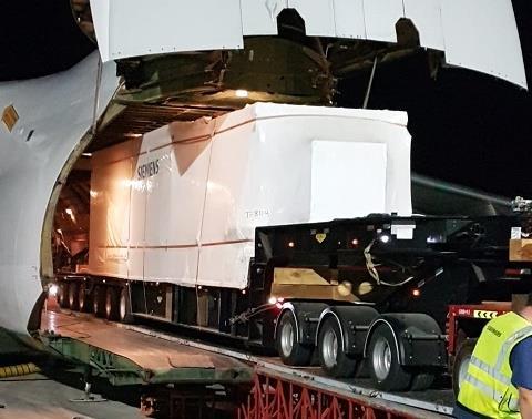 Volga Dnepr moves power plant equipment